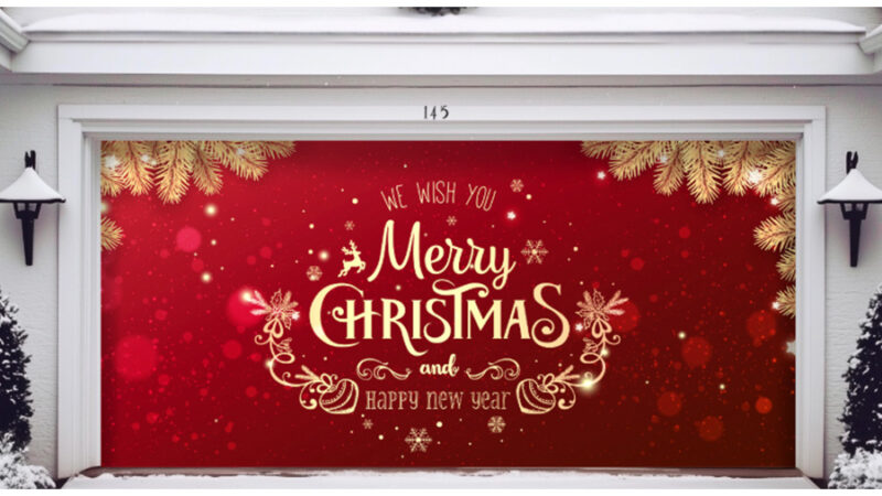 How to Blend New Year’s Sparkle with Your Christmas Garage Door Decor